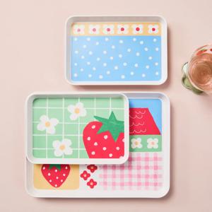 스트로베리빌리지 멜라민 쟁반3P 세트