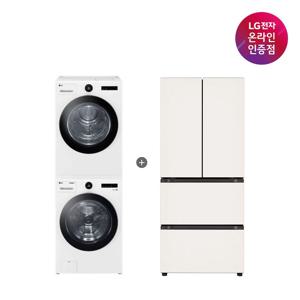 LG 트롬 세탁기건조기+ 디오스 김치톡톡 (FX23WA-20WQ + Z408MEEF23)