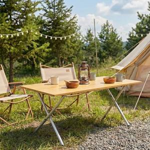 뱀부 원액션 테이블 접이식 캠핑 테이블