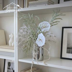 실크플라워 안시리움 그린소재 조화 꽃다발 세트 쇠테리어 인테리어 소품