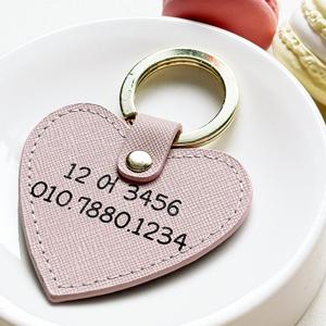 주문제작 하트 가죽 각인 자동차 키링 열쇠고리 차키 꾸미기 커스텀 차량번호 장식 액세사리