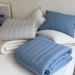 오리엔 100수 순면 침대패드 사계절 부드러운 먼지없는 누빔 고정밴드 이불패드 SS/Q/K