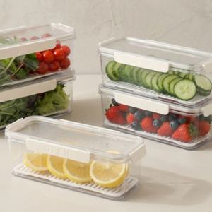 밀프랩 용기 야채 보관 냉장고 정리 과일 물빠짐 채반 밀폐보관함 2size