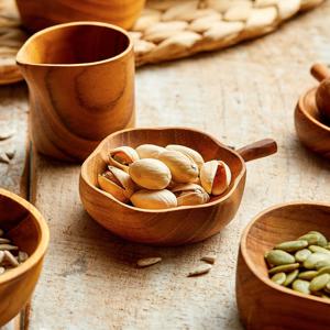 티크우드 원목 디저트 그릇 플라워볼 (2size)