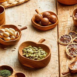 티크우드 원목 디저트 소품 그릇 애플볼 (2size)