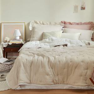 포근한 레이스 도트 자수 워싱 차렵이불(SS/Q) 2colors