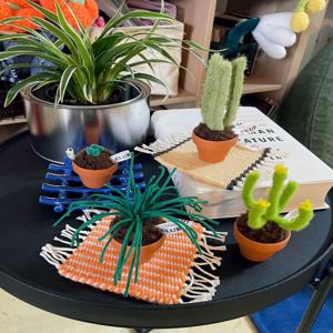 선물하기좋은 미니어쳐다육이 봉제식물 책상요정 4개 세트