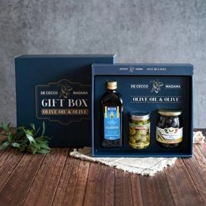 올리브절임 2병+데체코 엑스트라버진 올리브오일 500ml 선물세트