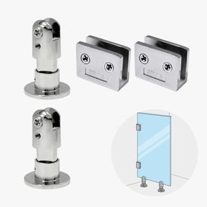 유리브라켓 세트 (봉 미포함) 샤워부스 I형 칸막이