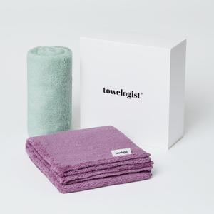 솜 페이스 타월 2P - 셀라돈 그린 1P+라일락 퍼플 1P