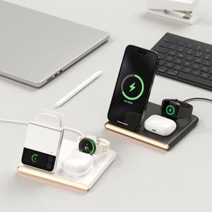 23W 플립스퀘어 3in1 고속 무선충전기 무드등 거치대