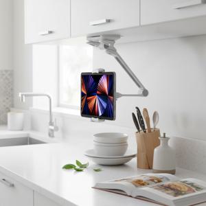 핸드폰 태블릿 주방 요리 싱크대 거치대 접이식 듀얼 흡착형 다관절