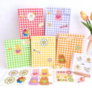 구디백 20set 선물 포장 데코 스티커 페이퍼백 종이봉투 체크 각대봉투