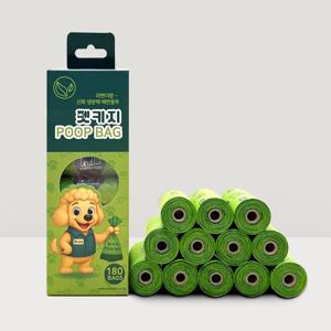 친환경 생분해 안심존 배변 강아지 배변봉투 풉백 12롤(180매)