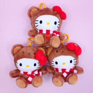 산리오 헬로키티 목도리 곰 코스튬 키링 선물 굿즈 인형 가방고리 13cm