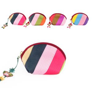 누비 색동 동전지갑 라운드 ( 미니 파우치 키홀더 부적주머니 콩주머니 외국인선물 기념품 )