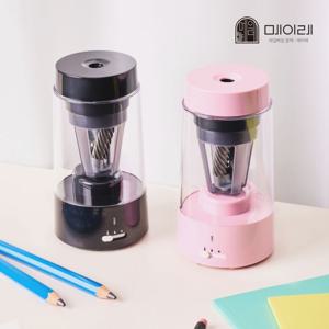 자동상승연필깎이 전동연필깍이 휴대용미니 점보색연필 돌리올리