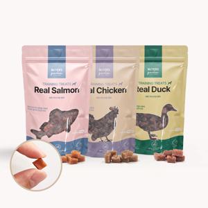 강아지간식 저칼로리육포 노즈워크간식 트레이닝트릿 치킨/오리/연어 (100g)