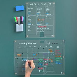 냉장고자석화이트보드 붙이는미니아크릴보드판 초강력메모달력 투명칠판계획표