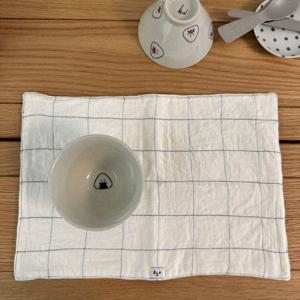 강화소창 체크 테이블매트 국내산 무형광 4겹 정련완료