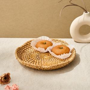 L 라탄 꽃모양 미니트레이 D18