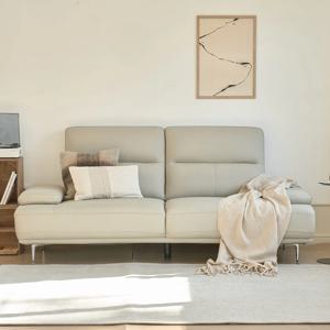 클로드 천연면피가죽 3인 소파 그레이