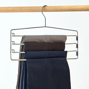 흘러내리지 않는 공간절약 회전형4단 바지걸이옷걸이 1P 오트밀