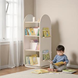 모코 전면 회전책장 4단 유아 아동 회전형 책장