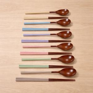 고은빛 옻칠 육각 한식기 수저 젓가락 세트 (6color)