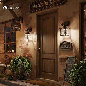 엔틱 클래식감성 태양광 사각 문주등 벽부등 야외 센서등 JD1578