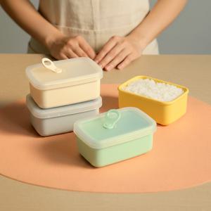 투명캡 플래티넘 실리콘 밀폐용기 냉동 밥 소분 용기 200ml