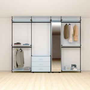 국내생산 친환경E0 드레스룸 시스템행거 2단행거 3단서랍장 전신거울장 2860mm