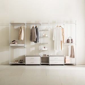 국내생산 친환경E0 드레스룸 시스템행거 2단행거 2단서랍장 긴옷행거 디바이더장 3430mm