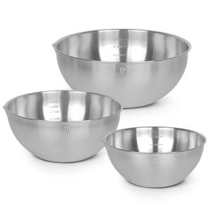 스텐 믹싱볼 3종세트 (20+24+28cm) / 계량 베이킹 깊은 스텐볼