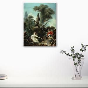 Mb12프라고나르- 사랑의 진행-만남/캔버스천 아크릴 메탈프레임그림액자 고전주의명화