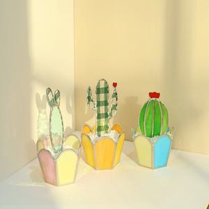 스테인드글라스 선인장 화분