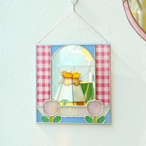 스테인드글라스 튤립 포인트 벽걸이 거울