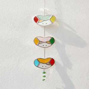 스테인드글라스 하트 빼꼼 고양이 인테리어 썬캐쳐