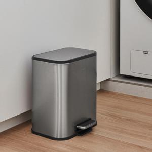 한샘 시그니처 페달 화장실 주방 종량제 휴지통 쓰레기통 5L (실버)