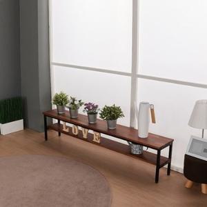 슬림거실공간 콘솔느낌 우드스틸 2단선반(740 멀바우)