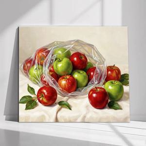 재물운을 부르는 청사과 홍사과그림 캔버스액자 금전운 풍요 돈들어오는 풍수그림 거실액자