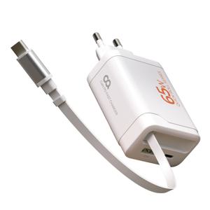 퀵롤차저 65W GaN C타입 2포트 일체형 케이블 멀티 고속 핸드폰 초고속 충전기