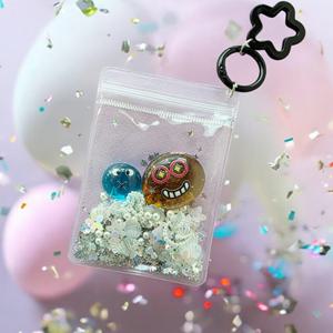 투명 소형 PVC 지퍼백 바다유리 애완돌 키링 만들기 세트