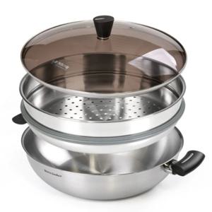 인덕션 스텐 만두 대게 전골 냄비 찜기 33cm