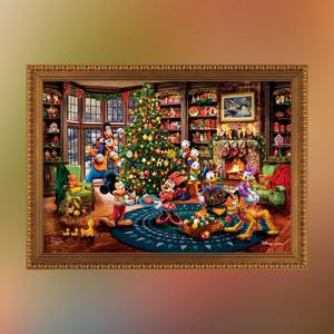 디즈니 미키와 친구들의 크리스마스 (캔버스) 직소 퍼즐+액자 세트 디즈니 1000피스