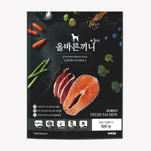 올바른끼니 플러스 연어 오메가3 피모건강 강아지사료 증기로 찐 영양 강아지밥
