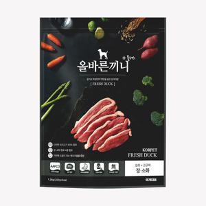 올바른끼니 플러스 오리 프로바이오틱스 장건강 강아지사료 증기로 찐 영양 강아지밥