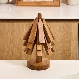 아카시아 딥우드 스탠딩 냄비받침세트