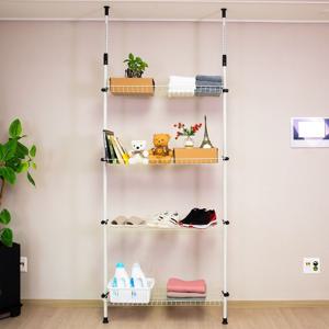 [리퍼]프라임 원터치 행거 싱글기둥 2단조절 베란다 4단 선반