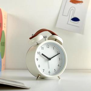스틸 레더 탁상시계S 크림브라운